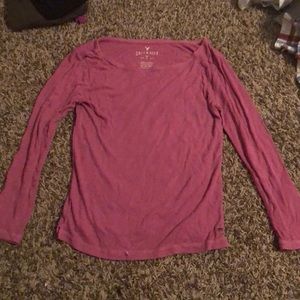 XS American eagle purple pink love sleeve tee